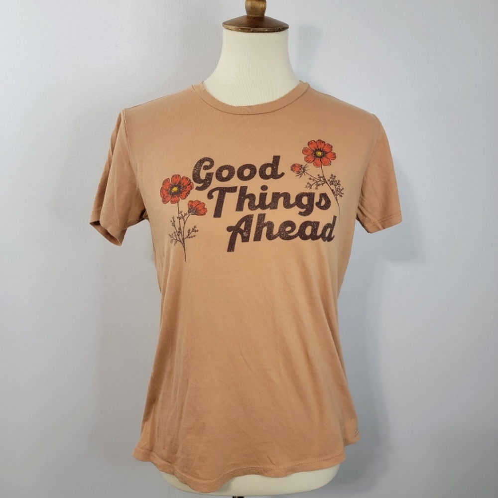 Good Things Ahead Tan Short Sleeve Graphic Tee